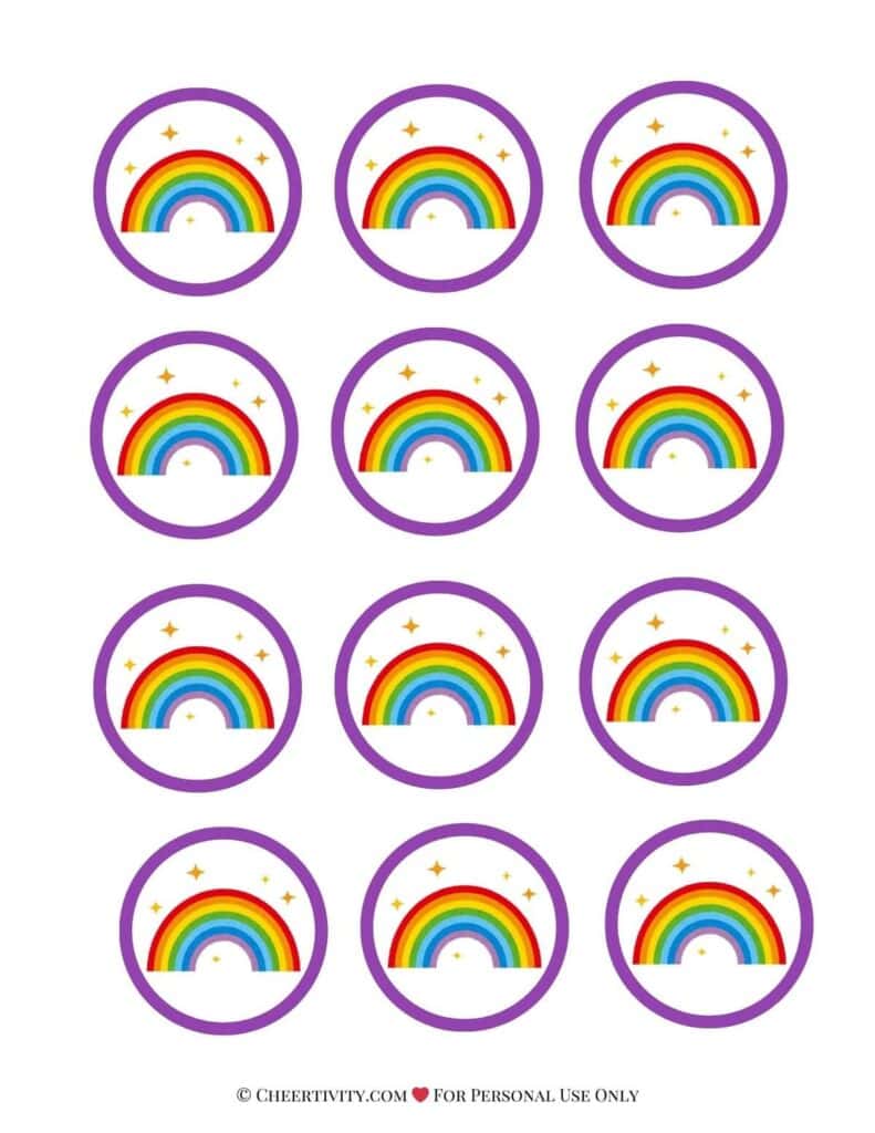Printable Rainbow Cupcake Toppers 3