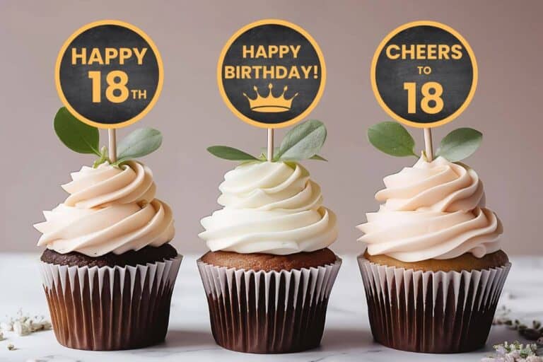 Free Printable 18th Birthday Cupcake Toppers