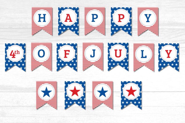 Printable 4th of July Banner