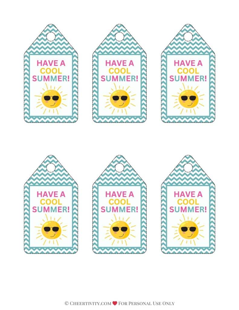 Printable Have a Cool Summer Gift Tags