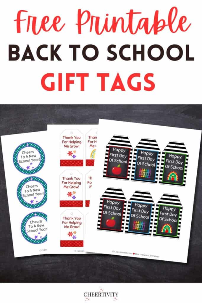 Free Printable Back To School Gift Tags Pin