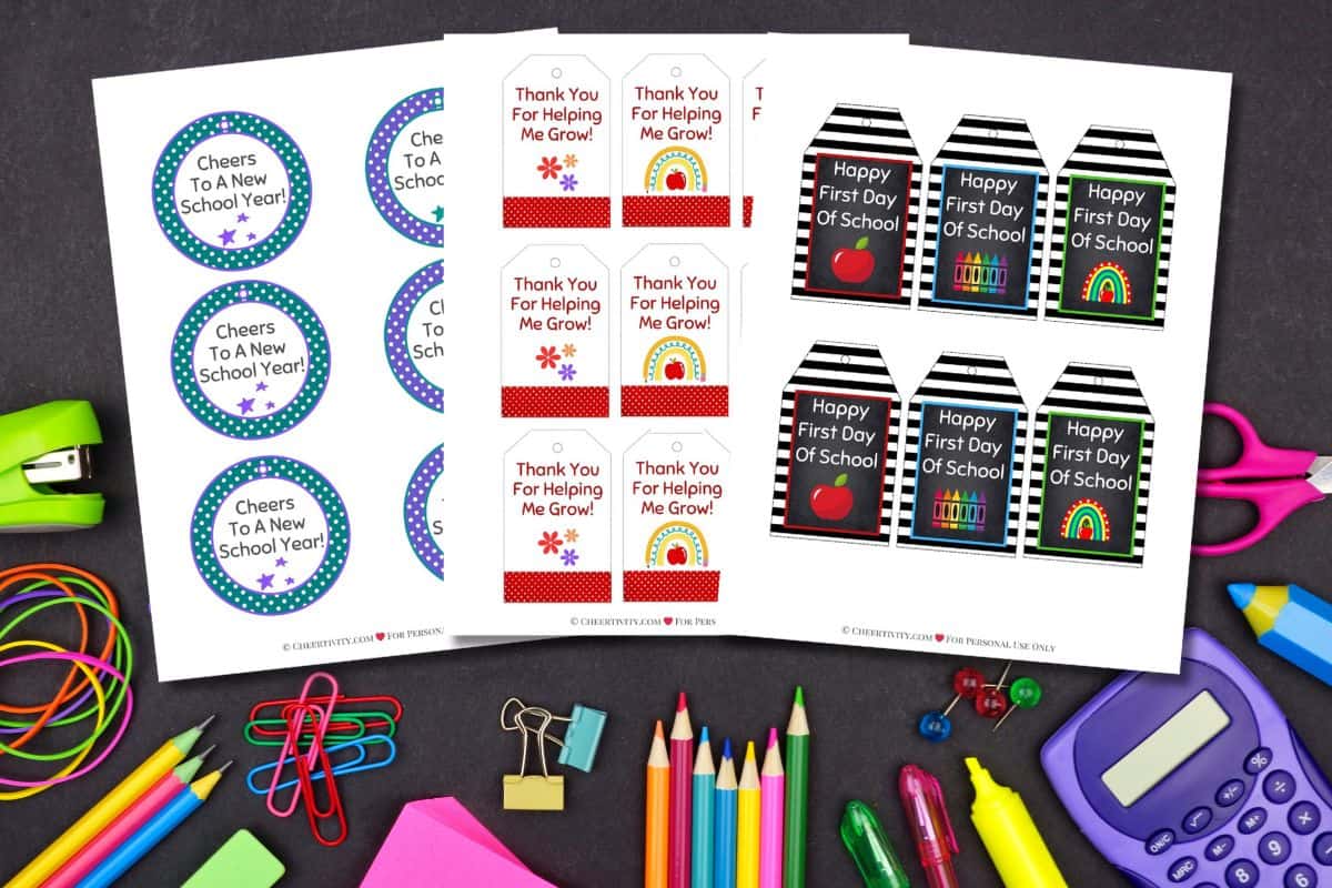 Free Printable Back To School Gift Tags | 1st Day of School Tags ...