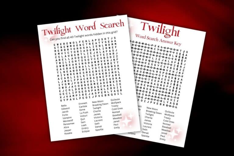 Free Printable Twilight Saga Word Search