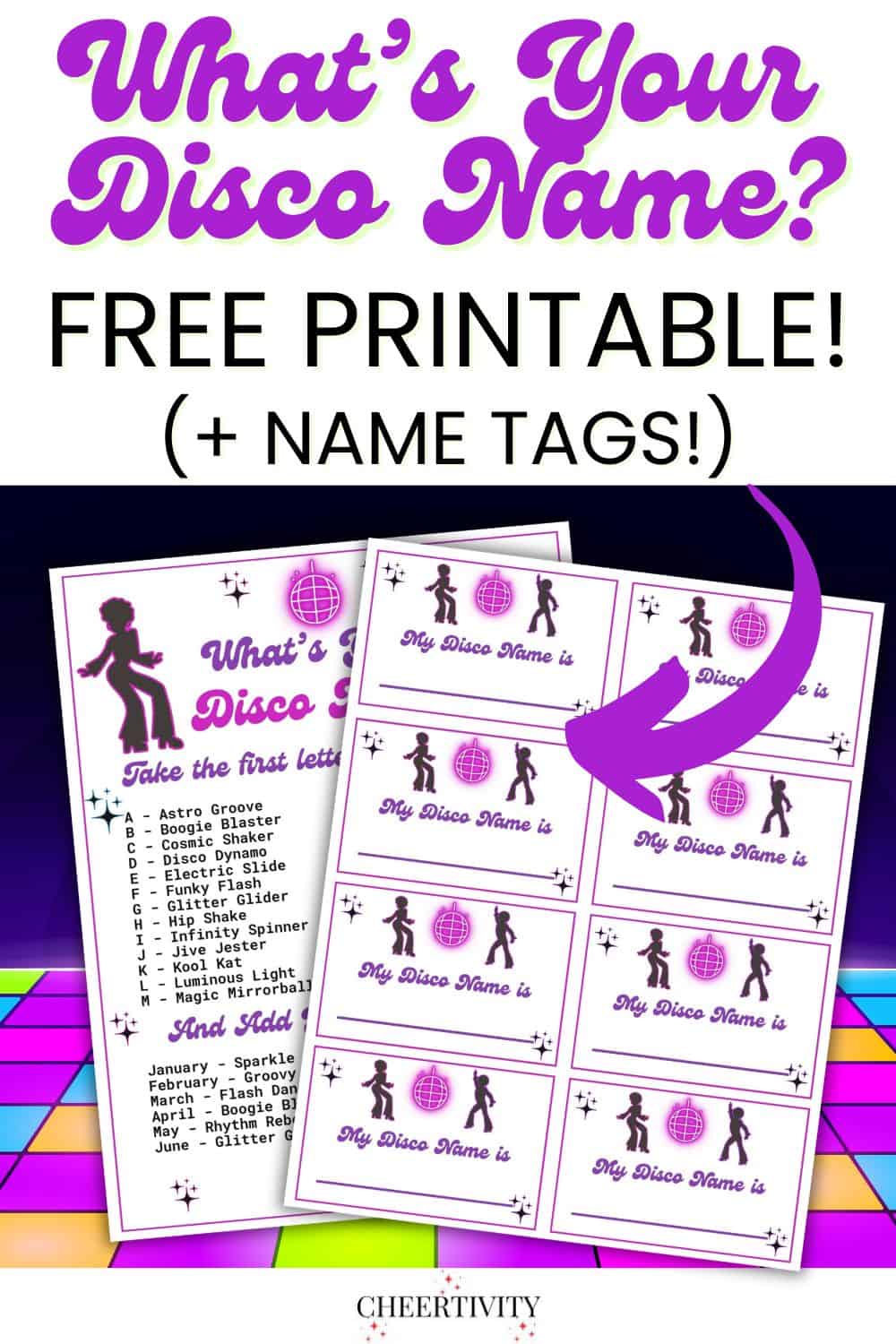 Free Printable What is Your Disco Name and Tags