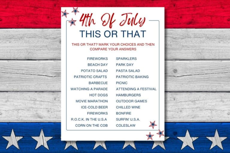 Printable 4th of July Word This or That featured