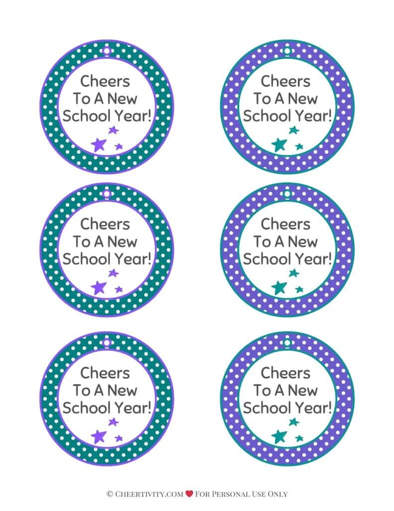 Printable Round Back To School Gift Tags