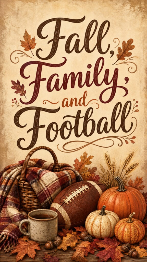 Fall Family and Football Phone Wallpaper
