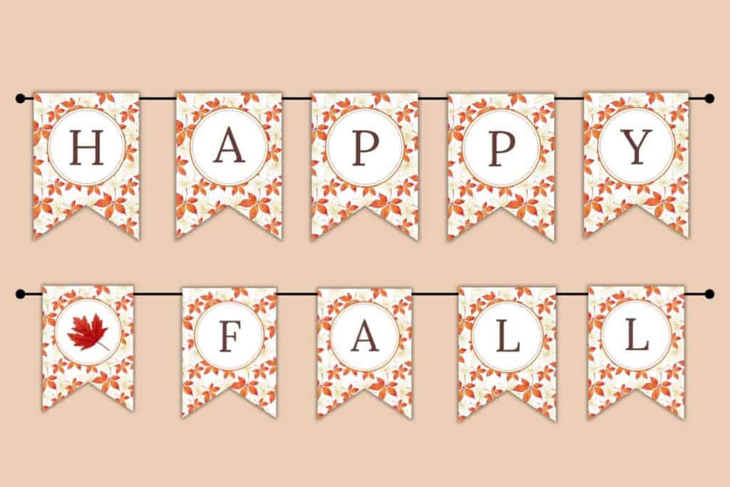 Fall Leaf Banner Printable