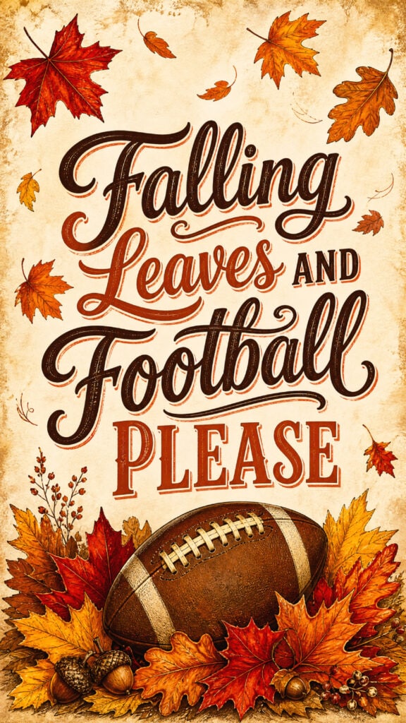 Falling Leaves and Football Please Phone Wallpaper