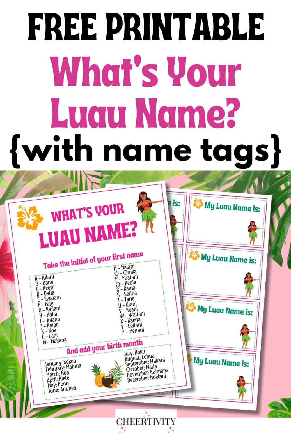 Free Printable What's Your Luau Name