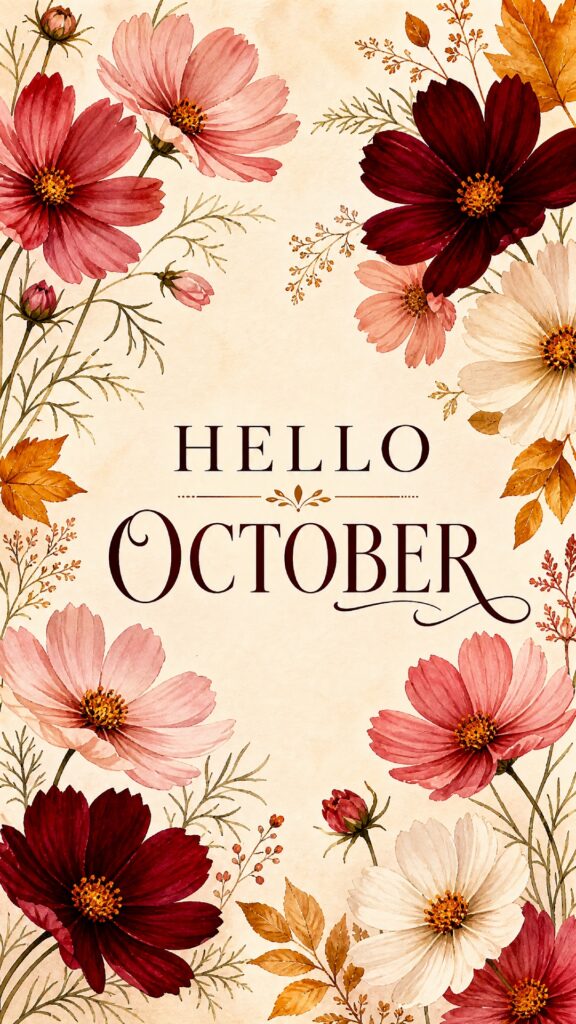 Hello October Cosmos Phone Wallpaper