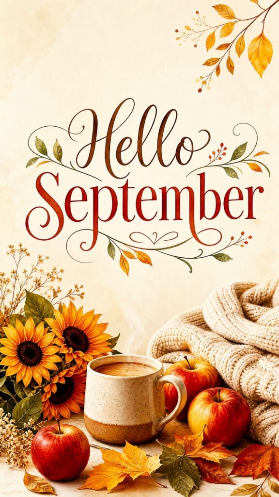 Hello September Phone Wallpaper