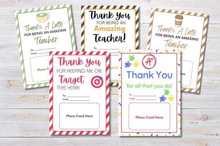 Teacher Appreciation Gift Card Holders