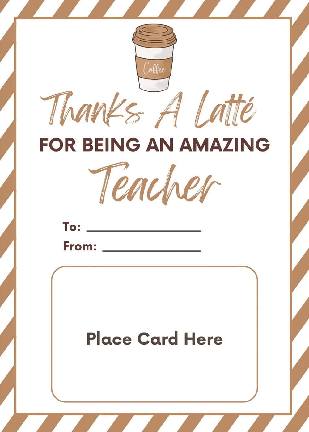 Thanks a Latte Brown Gift Card Holder