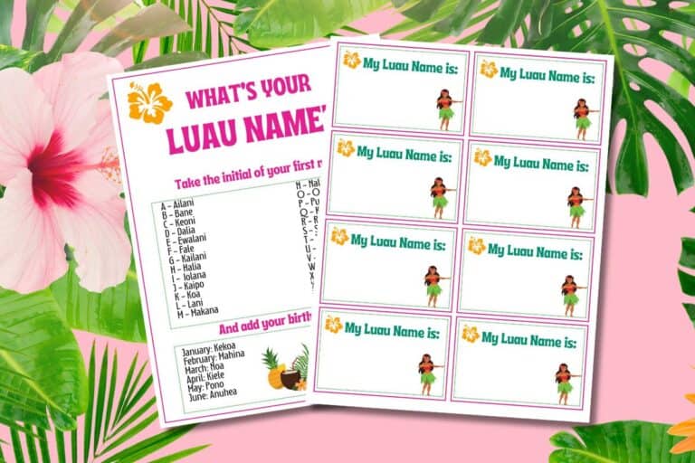What's Your Luau Name Printable