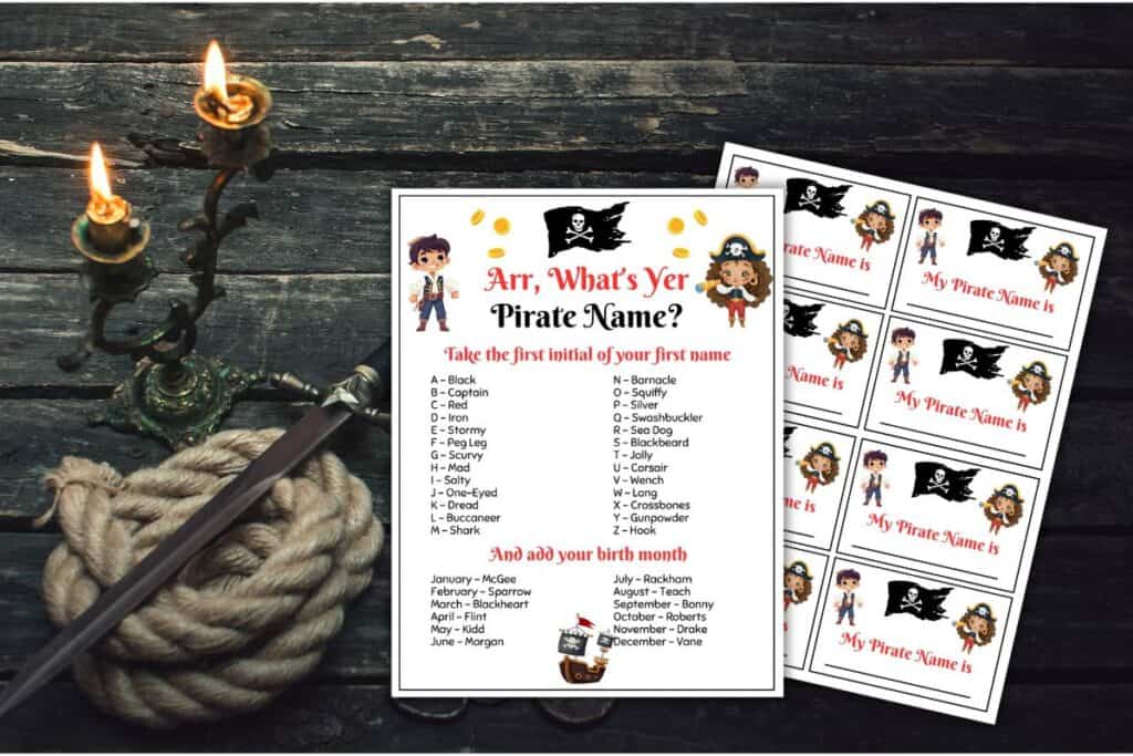 What's Your Pirate Name Printable