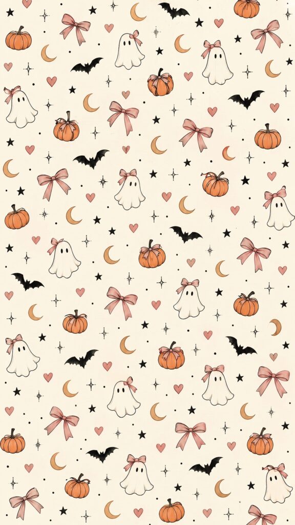 Coquette Halloween Doodle Pattern