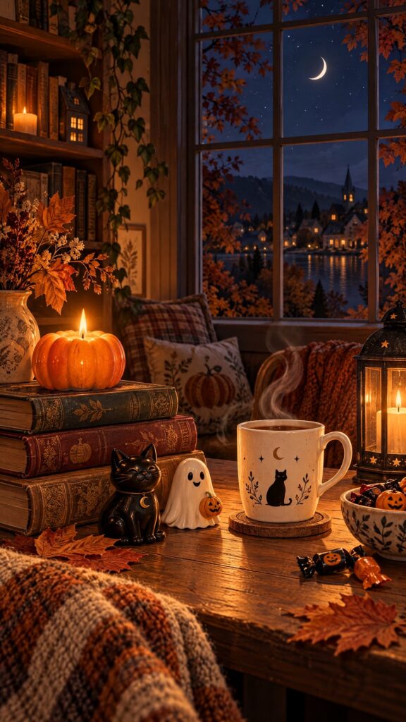 Cozy Halloween Desk