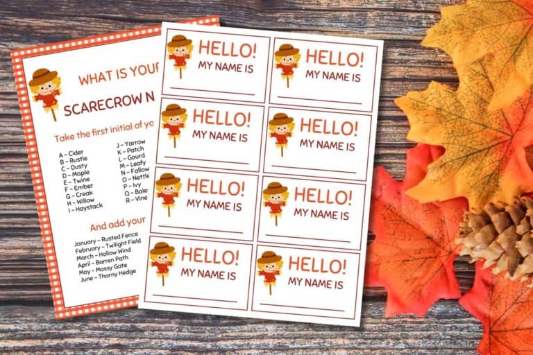 What Is Your Scarecrow Name Printable