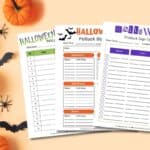 Halloween Potluck Sign Up Sheets