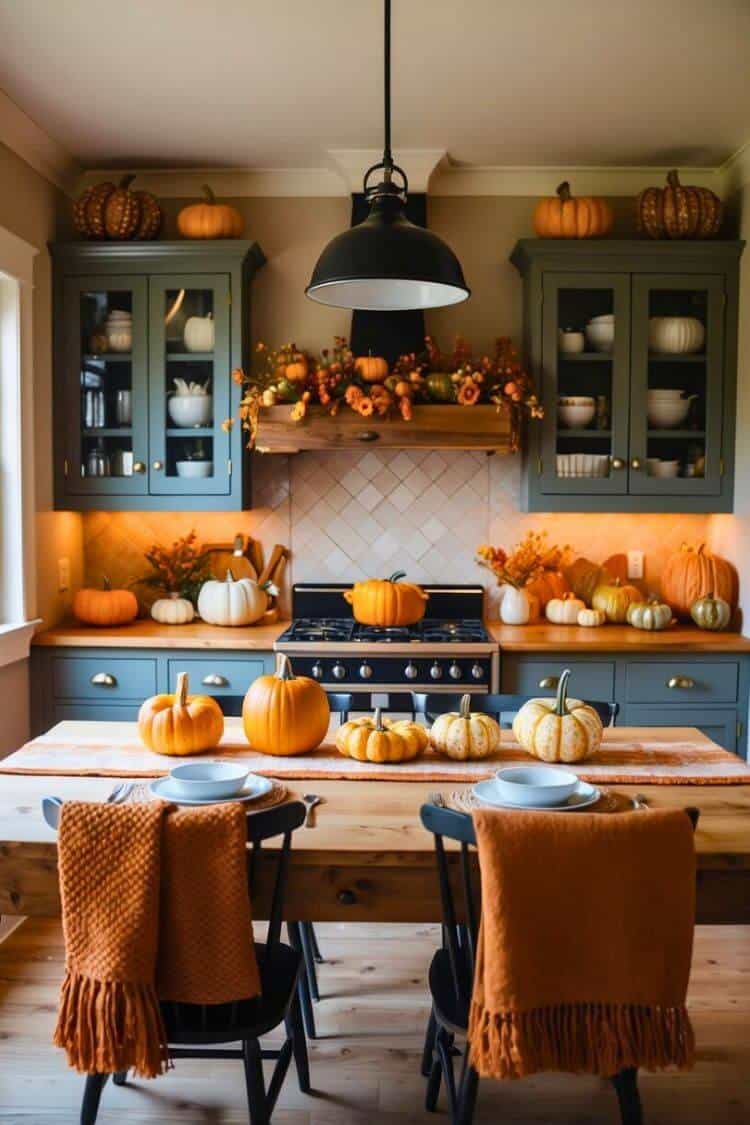 Cozy Farmhouse Fall Kitchen Decor 01