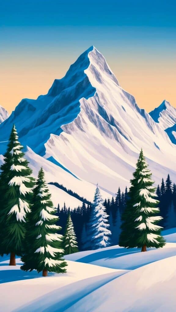 Snowy Mountain Peaks