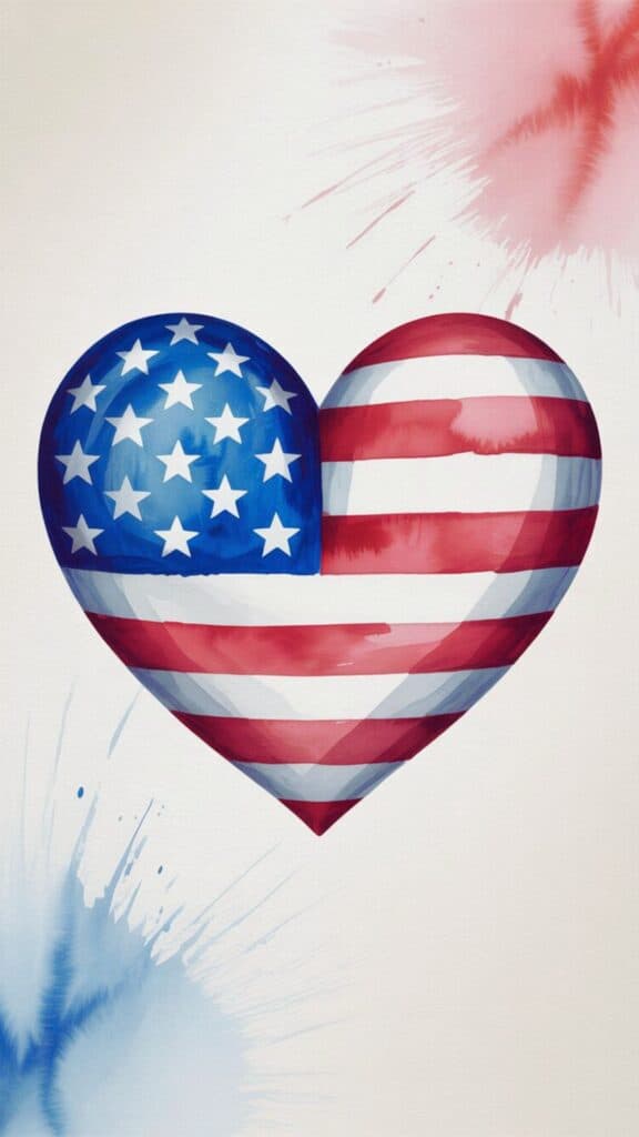 Cute American Flag Heart Design