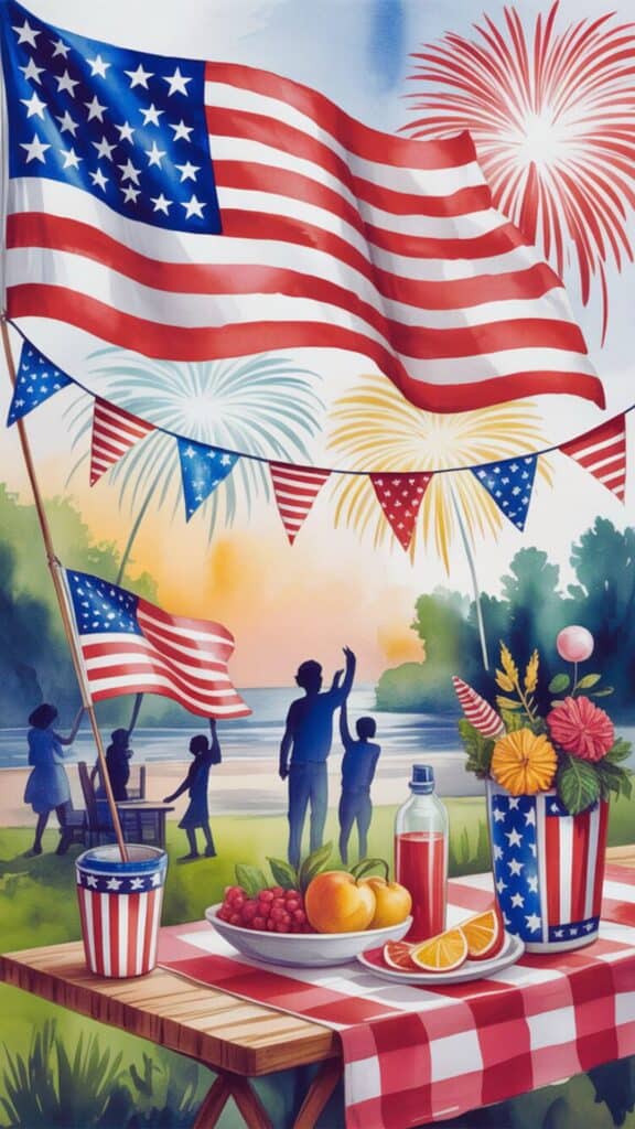 July 4th Vintage Poster Style Wallpaper