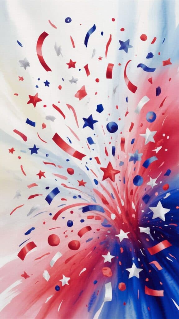 Red, White, and Blue Confetti Burst