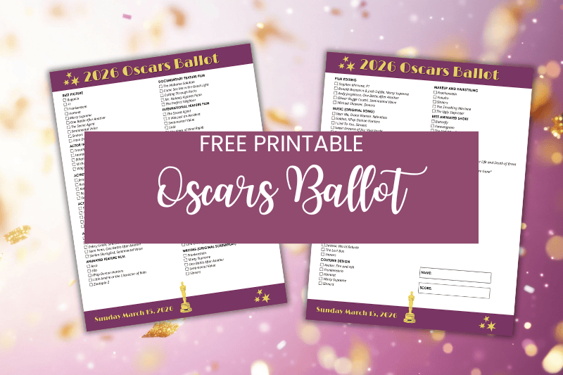Free Printable Oscars Ballot 2026 Featured