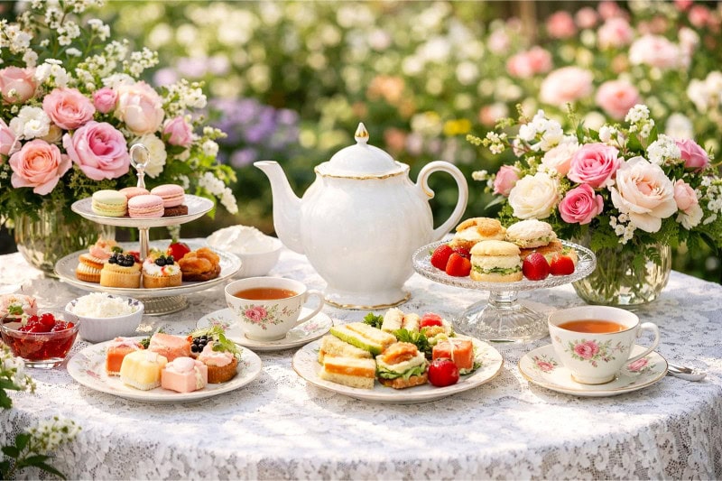 Tea Party with Floral Decor
