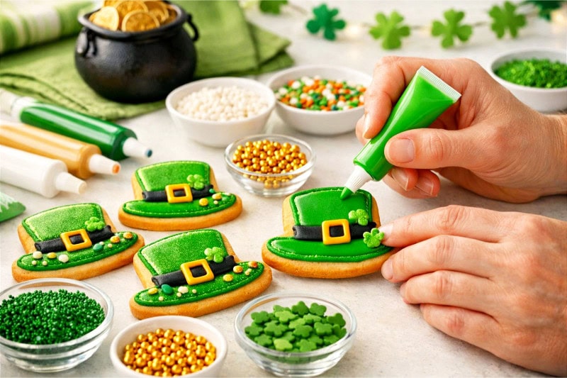 Leprechaun Hat Cookie Decorating