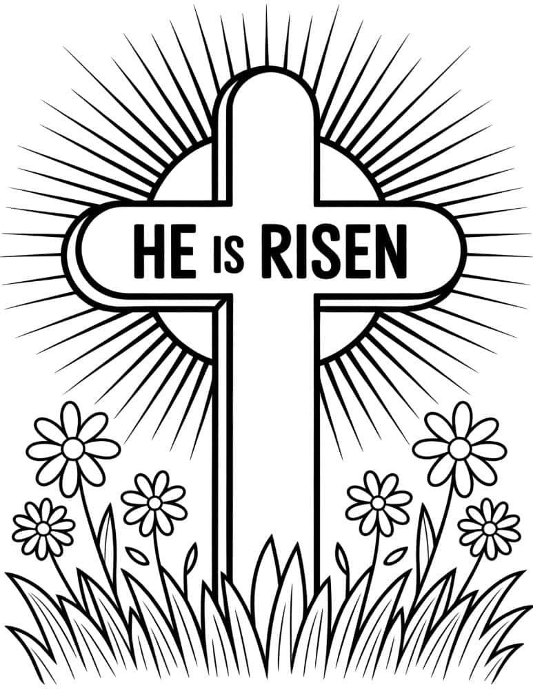 Christian Cross – “He Is Risen”
