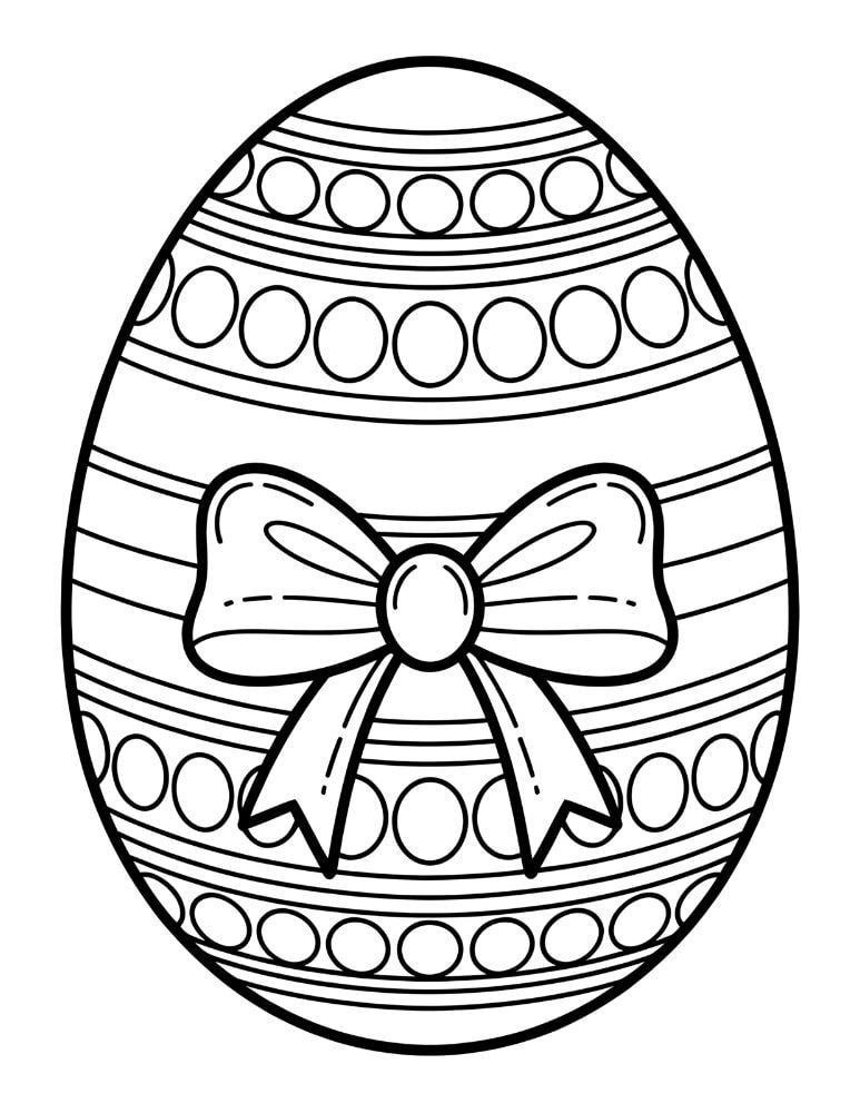 Decorated Easter Egg with Bow