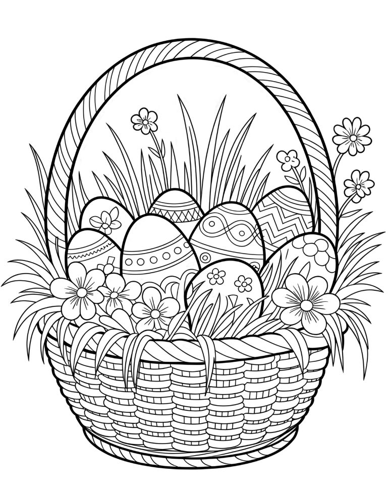 Detailed Easter Basket Scene