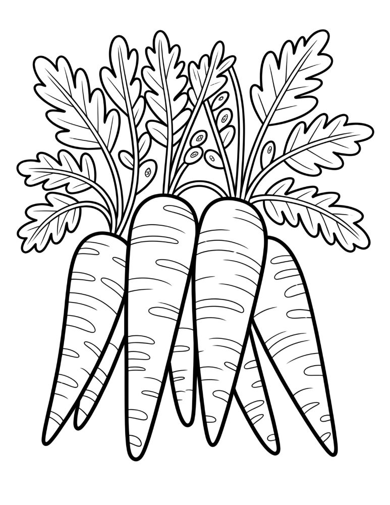 Easter Carrot Coloring Page
