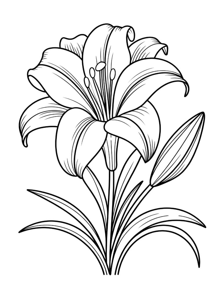 Easter Lily Coloring Page