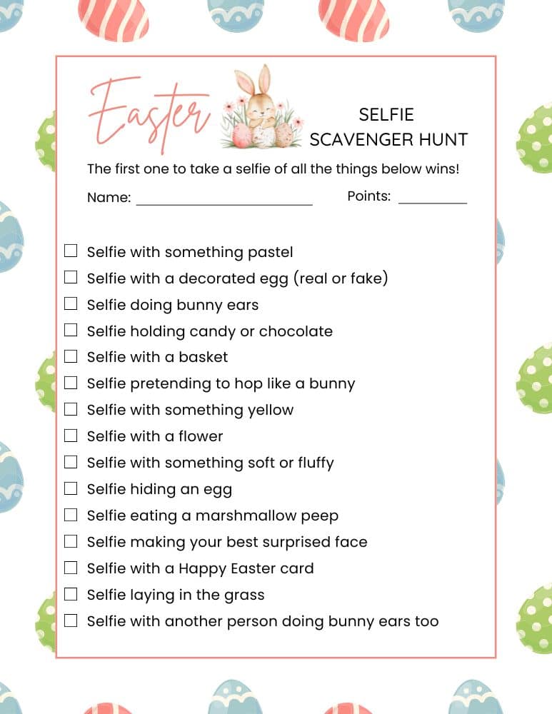 Easter Selfie Scavenger Hunt 2