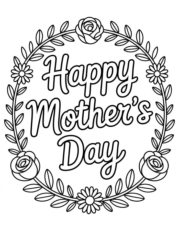 Happy Mother’s Day Floral Wreath