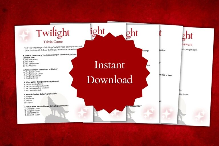 Printable Twilight Trivia Questions and Answers