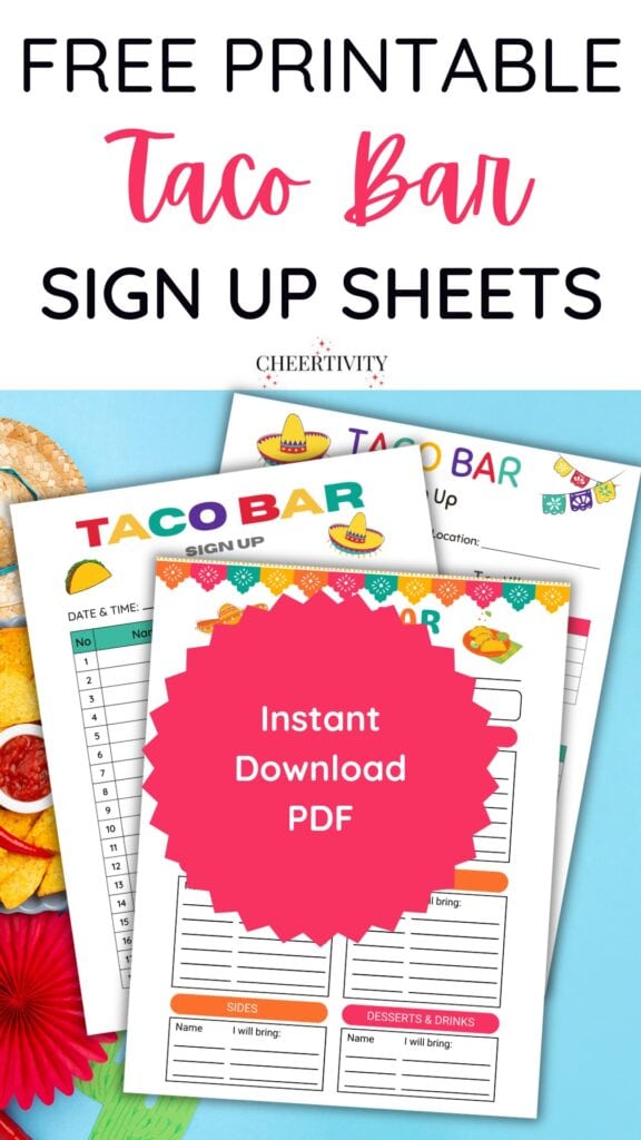 Taco Bar Sign Up Sheets pin