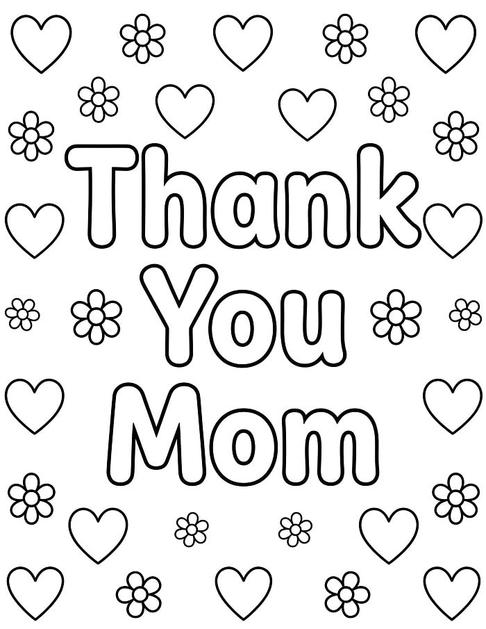 Thank You Mom Hearts Page