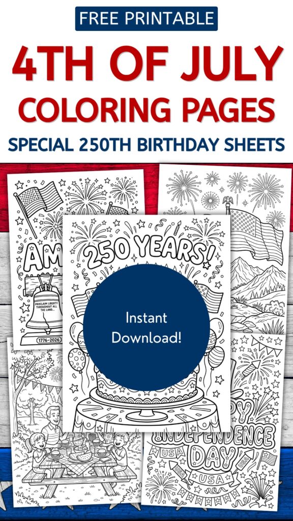 Free Printable 4th of July Coloring Pages Pin 1