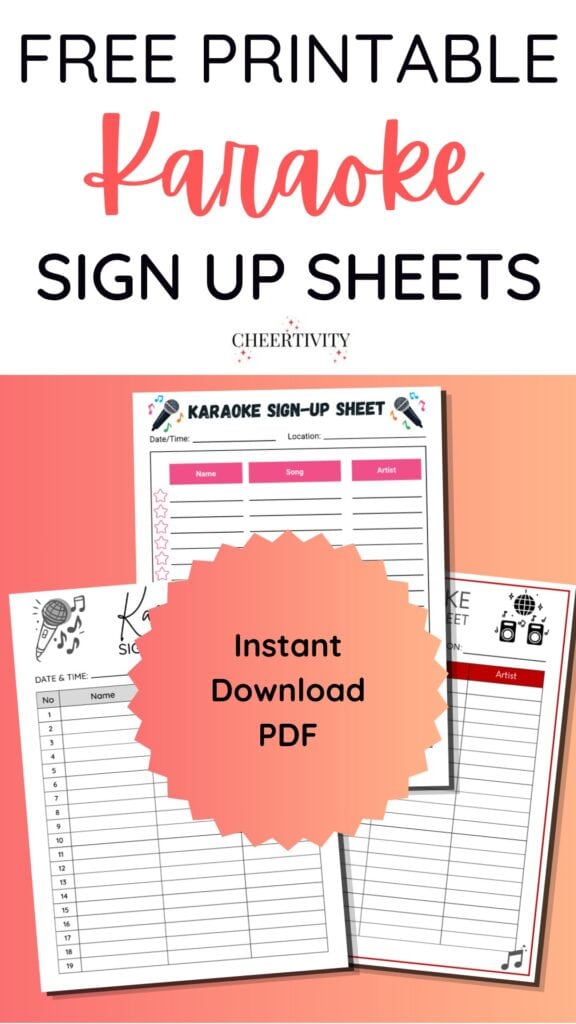 Free Printable Karaoke Sign-Up Sheets 
