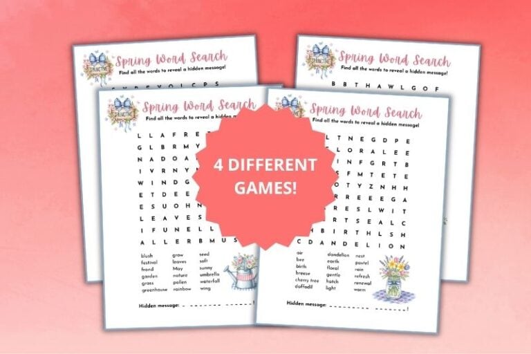 Free Printable Spring Word Searches Featured