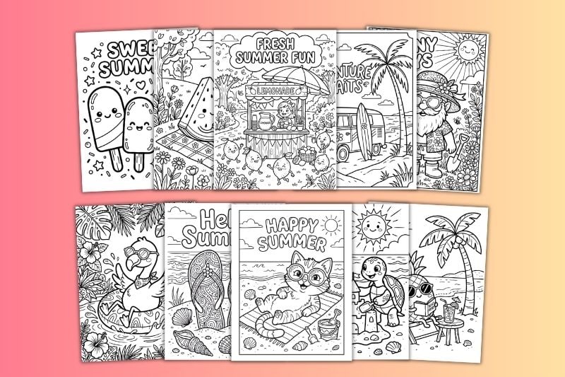 Free Printable Summer Coloring Pages for Kids and Adults | Cheertivity