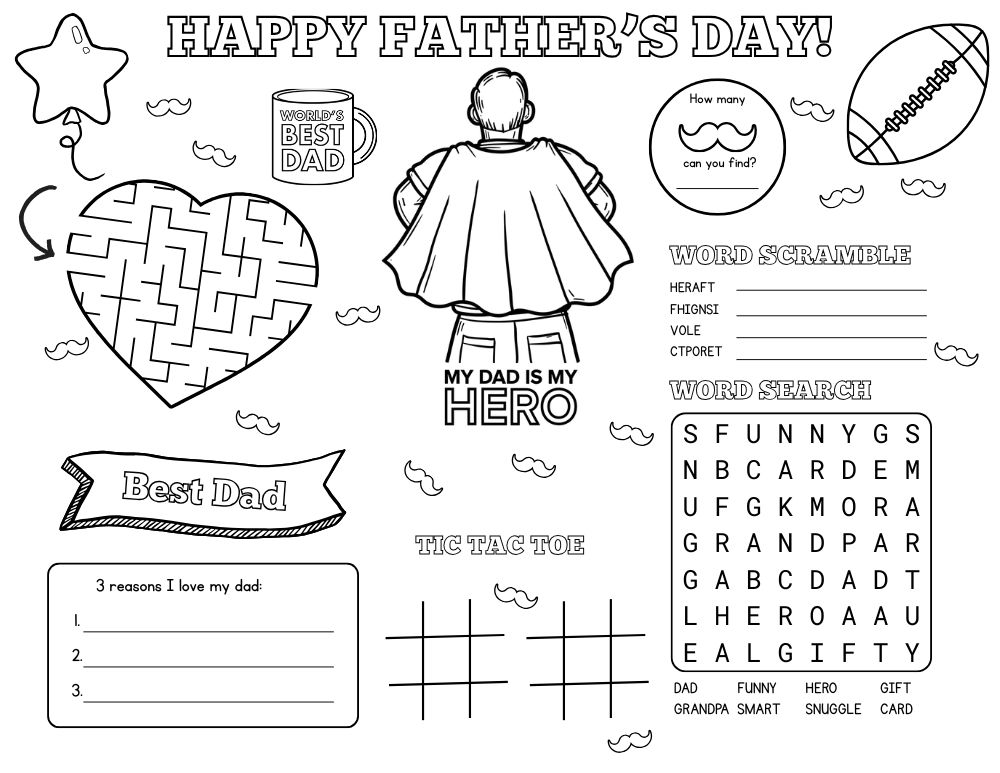 Father's Day Activity Placemats 1