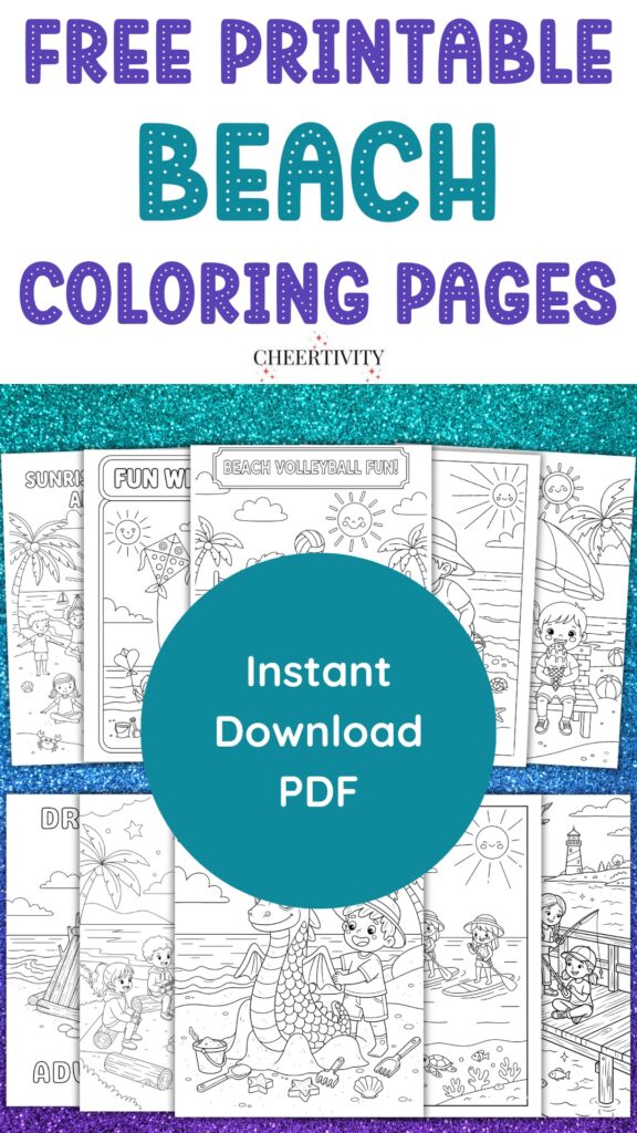 Free Printable Beach Coloring Pages pin 3