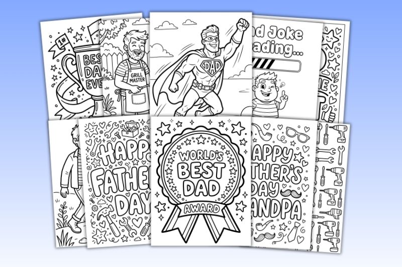 Free Printable Father’s Day Coloring Pages | Cheertivity