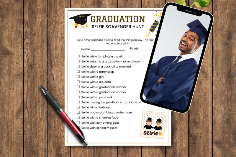 Graduation Iv Free Printable Graduation Selfie Scavenger Hunt | Cheertivity